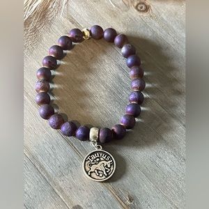 Peacock 🦚 purple druzy agate with ♉️ Taurus symbol